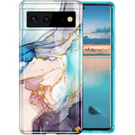 Google Pixel 6 Bling Marble Pattern Hard Pc Slim Fit Shockproof Case