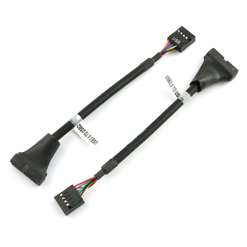 New 2Pcs 6Inch Usb 3 0 19 Pin Male To Usb 2 0 9 Pin Motherboard Female Hou