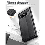 PU Leather Flip Folio Case with Card Holders RFID Blocking Kickstand for Google Pixel 7 Pro 5G