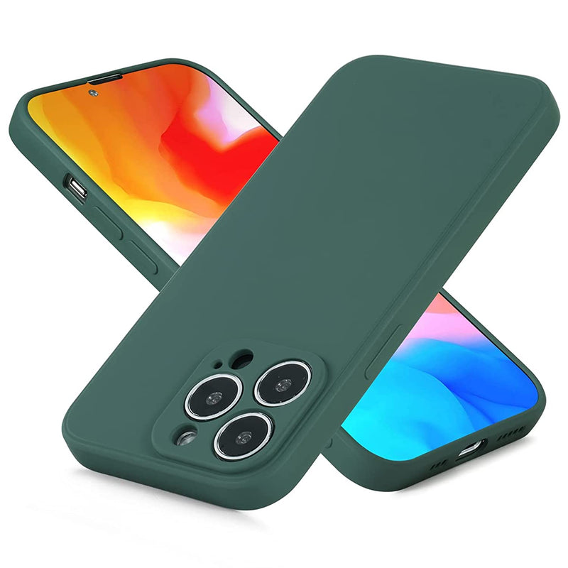 Ifullee Designed For Iphone 13 Pro Case Ultra Slim Shockproof Protective Silicone Phone Cases Case With Soft Anti Scratch Microfiber Lining 6 1 Inch Phone Pro Case Midnight Green Phone Cases
