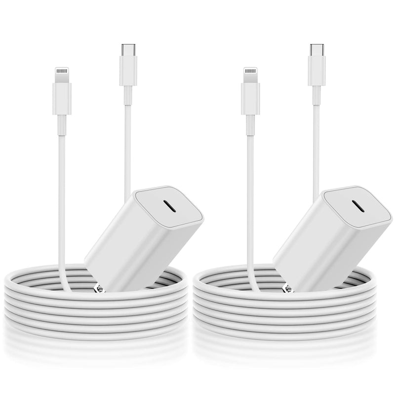 Iphone Fast Charger Block 2Pack 20W Apple Mfi Certified Iphone Wall Charging Plug And Usb C To Lightning Cable Cord Iphone Power Adapter Brick Cube For Iphone 13 13 Pro Max 12 Pro 12 Mini 11 Pro Ipad
