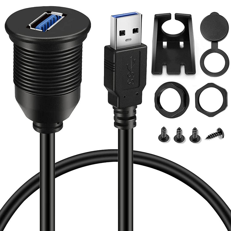 New Single Port Usb 3 0 Male To Female Aux Car Mount Flush Cable Waterproo