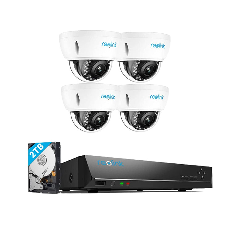 4K PoE Outdoor Security Cameras 5X Optical Zoom IK10 8 Channel with 2TB HDD