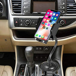 Nakedcellphone Triple Threat Cup Holder Mount For Iphone Smartphone Ipad Mini With 3 Attachments Magnetic Padded Cell Phone Holder Xl Wide Tablet Clamp Grip Universal Up To 9 5