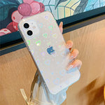 Domido Compatible With Iphone 13 Pro Max Case Fashion Luxury Clear Love Heart Pattern Case Shiny Gradient Laser Shockproof Cover Iphone 13 Pro Max Heart
