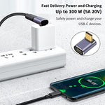 40Gbps Usb C Adapter 90 Degree Usb C Adapter Up Down Usb C Male To Usb C Female Connector With 8K Video Display For Ipad Macbook 2Pack