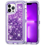 For Iphone 13 Pro Max Liquid Glitter Case Luxury Floating Bling Sparkle Shockproof Cover Compatible With Iphone 13 Pro Max Iphone 13 Pro Max Purple
