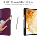 Rotating Case With S Pen Holder For Samsung Galaxy Tab S8 Plus 2022 S7 Fe 2021 S7 Plus 2020 12 4 Inch