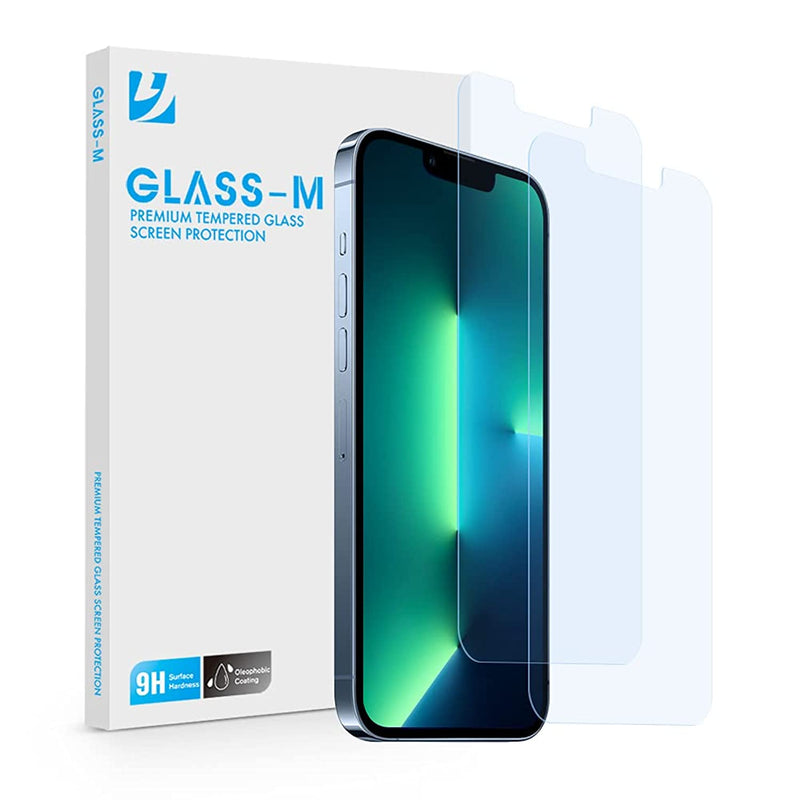 2 Pack Glass M Anti Blue Light Screen Protector For Iphone 13 Iphone 13 Pro Eye Protection Tempered Glass Full Coverage Anti Glare Glass Screen Cover