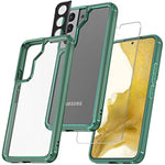 Shockproof Designed For Samsung Galaxy S22 Case With 2 Pack Tempered Glass Screen Protector 2 Pack Camera Lens Protector