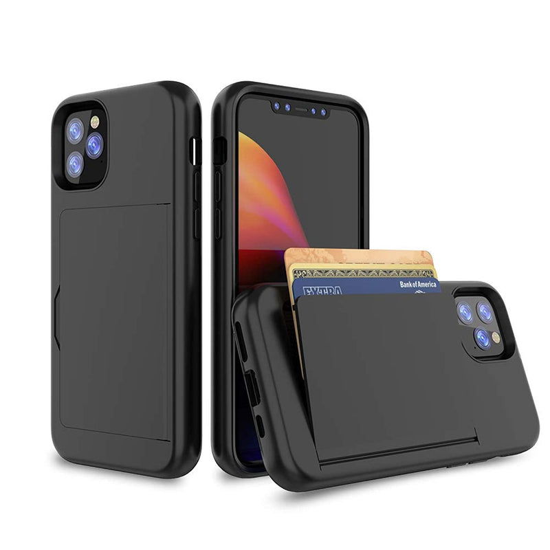 Iphone 11 Pro Case With Card Holder Shockproof Armor Silicone Hybrid Rugged Protective Wallet Cover Case For Apple Iphone 11 Pro 5 8 Inch Gray