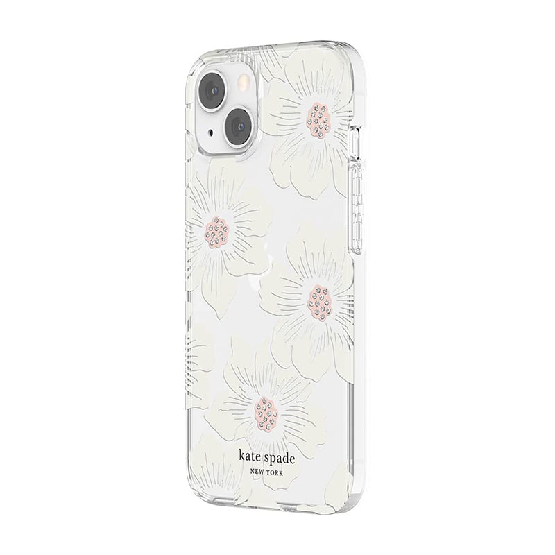Kate Spade New York Protective Hardshell Case For Iphone 13 Hollyhock Floral Clear