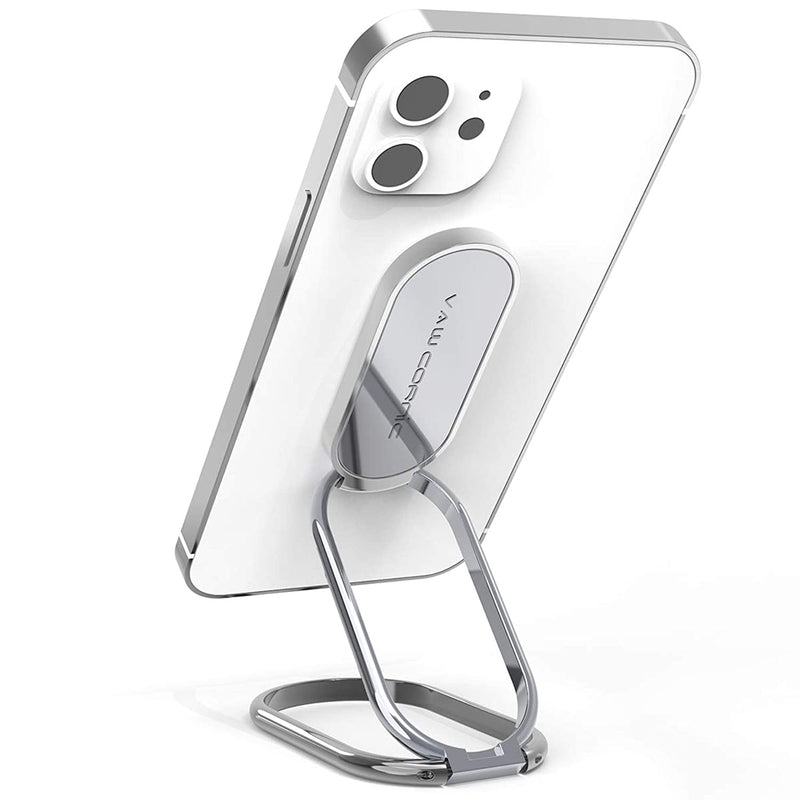 Vawcornic Phone Ring Holder Finger Kickstand 540 Dual Direction Rotating Phone Grip For Iphone Samsung Huawei Smartphone Tablet Kindle Switch Lite Compatible With Magnetic Car Mount Silver