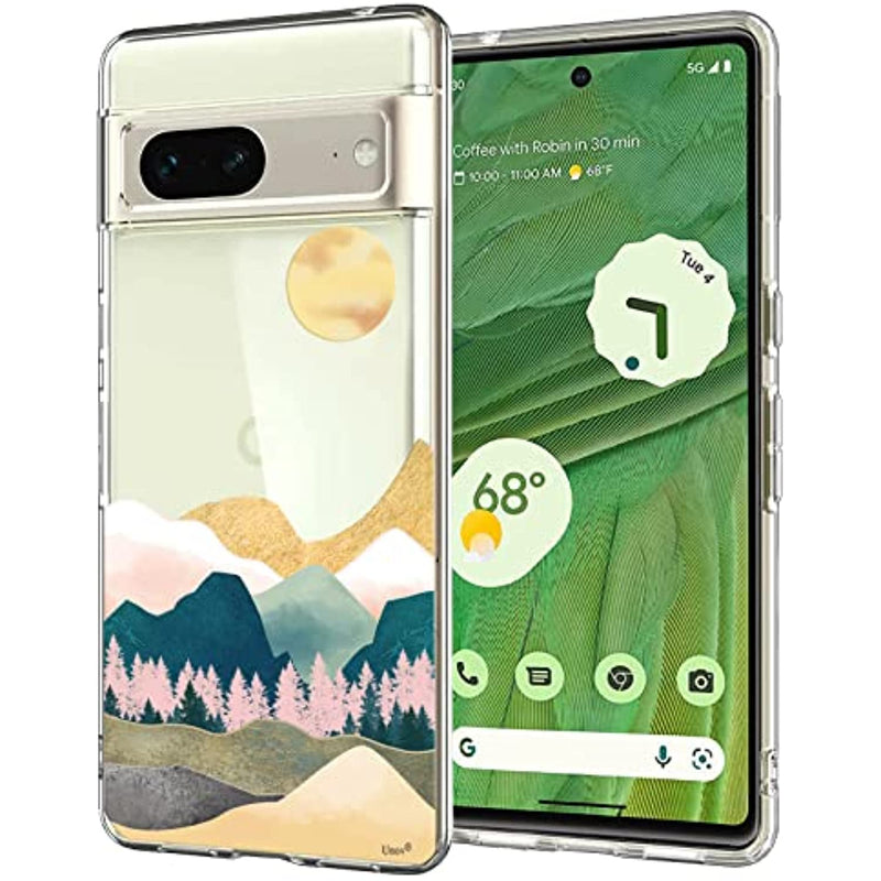 Soft Tpu Shock Absorption Slim Embossed Pattern Protective Back Cover For Pixel 7