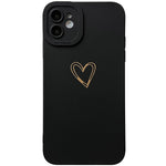 Qokey For Iphone 11 Case 6 1 2019 Side Back Cute Plated Love Heart With Anti Fall Lens Cameras Cover Protection Soft Tpu Shockproof Anti Fingerprint Phone Cases For Women Girls Men Black