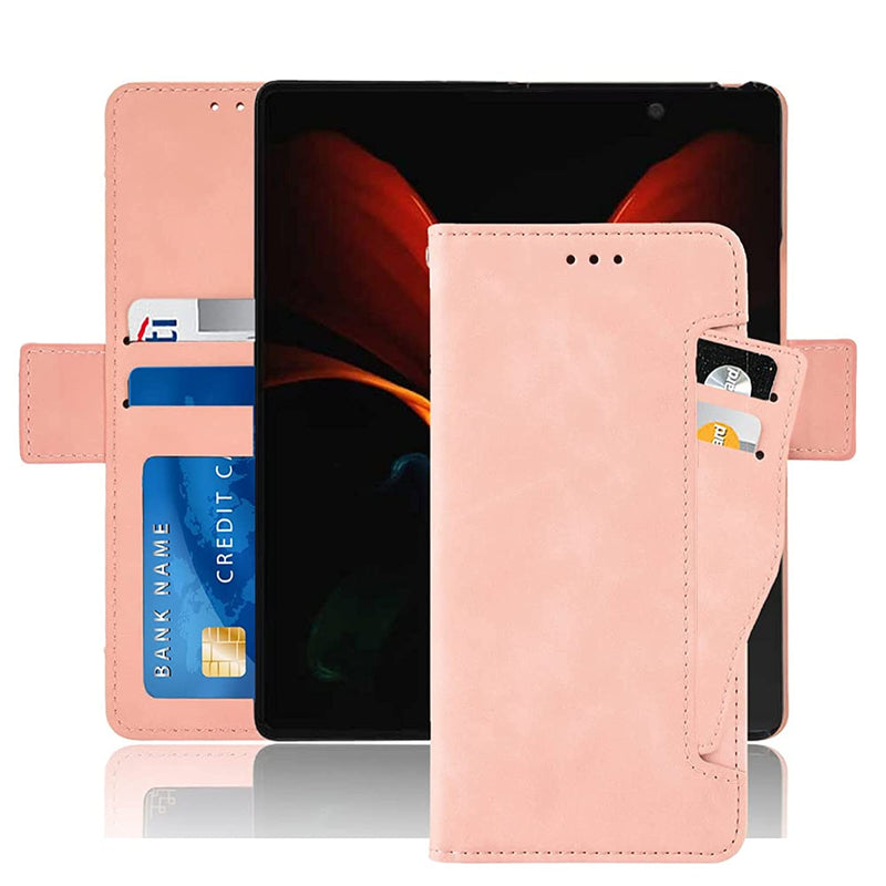 Hackers Galaxy Z Fold 2 5G Case Galaxy Z Fold 2 Wallet Case Classic Leather Wallet Foldable Case With Credit Card Holder Slots Flip Wallet Case For Samsung Galaxy Zfold2 5G Pink