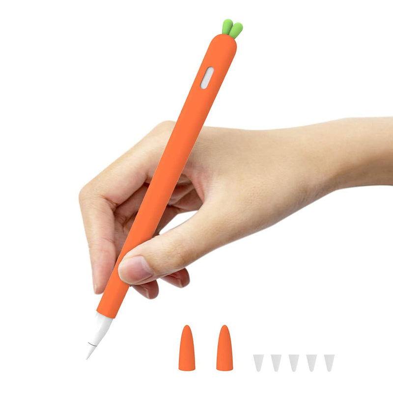 New For Apple Pencil Silicone Holder Sleeve For 2Nd Generation Protective Skin Cover Magnetic Case And Nib Cover Non Slip Smooth Grip Cute Carrot Accessor