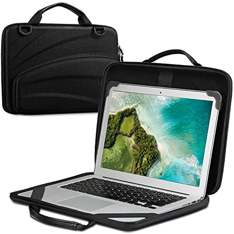 Protective Briefcase Shoulder Bag With Accessory Pouch For Up To 14 Macbook Samsung Dell Acer Asus Lenovo Hp Laptop Notebook Ultrabook
