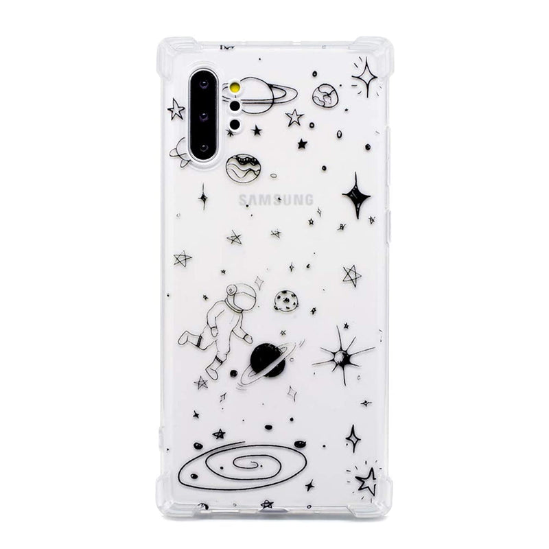 Fateam Case For Galaxy Note 10 Plus With Reinforced Corners Tpu Soft Bumper Space Cartoon Design Clear Phone Case Compatible With Samsung Galaxy Note 10 Plus 2019 Release