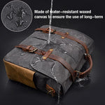 Mens Messenger Bag 15.6 Inch Waterproof Vintage Genuine Leather Waxed Canvas