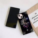 Luxury Square Iphone 13 Pro Max Case Crescent Moon Floral Pattern Shockproof Tpu For Girls Men Boy Fashion Cute Design Cover Case For Iphone 13 Pro Max6 7 Inch