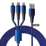 Multi Usb Long Charger Cable 3M 10Ft 6A Pd Fast Nylon Braided Cord