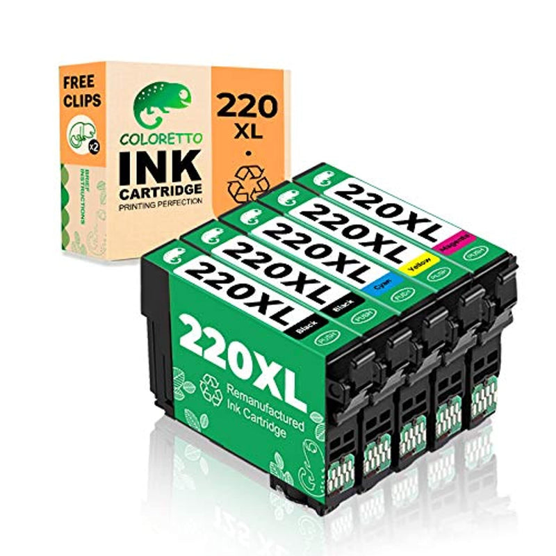 Ink Cartridge Replacement For Epson 220 T220Xl Used For Wf 2630 Wf 2650 Wf 2660 Expression Home Xp 320 Xp 420 Xp 424 Printer 2 Black 1 Cyan 1 Magenta 1Yellow