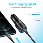 Fast Usb C Car Charger Meagoes Dual Rapid Charging Port Adapter With 20W Pd Qc3 0 Compatible For Iphone 13 Pro Max Mini 12 11 Max Pro X 8 Airpod 3 3Ft Apple Mfi Certified Type C To Lightning Cable