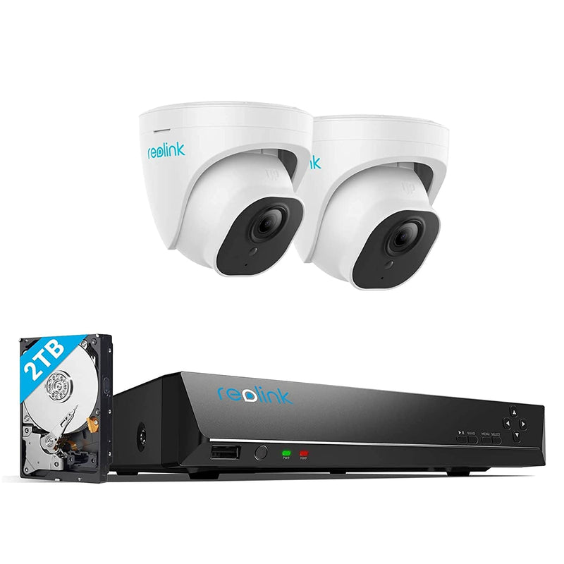 4K PoE Outdoor Security Camera RLC-820A with 8 Channel NVR Pre-Installed 2TB Hard Drive