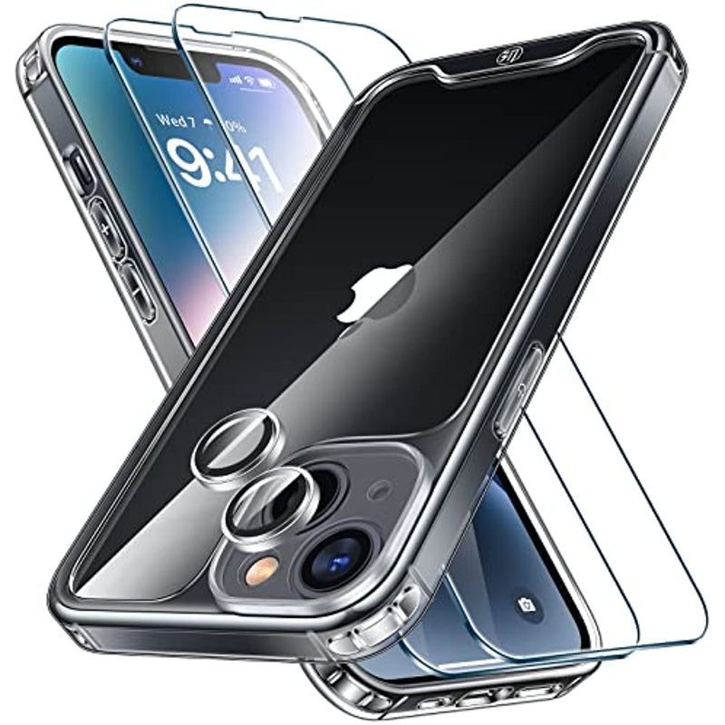 Iphone 14 Case With 1 Set Individual Lens Protector 2 Pcs Tempered Glass Screen Protector