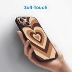 Ook Compatible Iphone 13 Case All Round Shockproof Anti Scratch Cover With Brown Heart Design Tire Tread Anti Skid Camera Protector Wireless Charging Pc Tpu Case For Iphone 13
