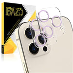 Bazo Purple Compatible For Iphone 12 Pro Max 6 7 Circle Blingy Camera Lens Protector Aluminum Alloy Ring Full Coverage Tempered Glass Cover Purple 2 Pack