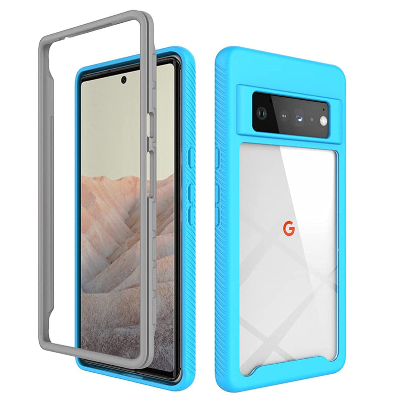 Jusy Google Pixel 6 Pro Case Dual Layer Shockproof Heavy Duty Case For Pixel 6 Pro Phone 6 71 Inch No Screen Protector Durable Protective Phone Case For Google 6 Pro Sky Blue