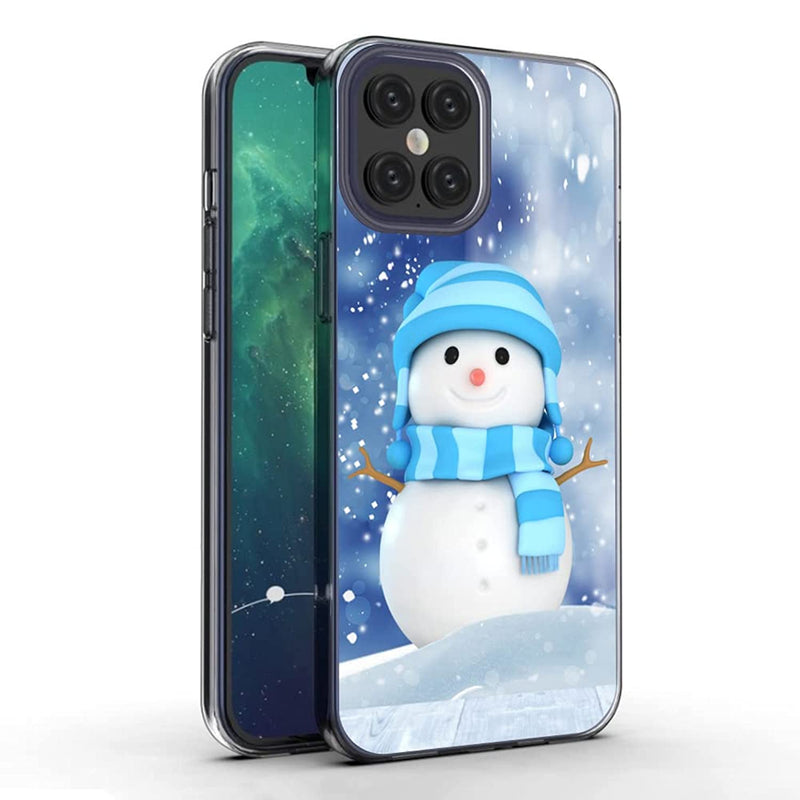 Clear Silicone For Iphone 13 Pro Max Case 6 7 Inch Cute Christmas Snowman Anti Collision Phone Cover For Iphone 13 Pro Max Soft Tpu Phone Shell Suitable For Friends And Women