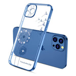 Yuyib Compatible For Iphone 13 Pro Max Case Clear Dandelion Flower Pattern Print Design Girl Women With Tpu Bumper Back Plating Edge Case Cover For Iphone 13 Pro Max 6 7 Inch Blue