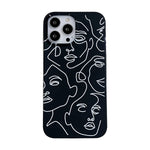 Fashion 2 In 1 Shockproof Phone Cases Compatible With Iphone 13 Pro Protection Cover Cute Art Face Design Silicone Cases For Iphone 13 Pro Black