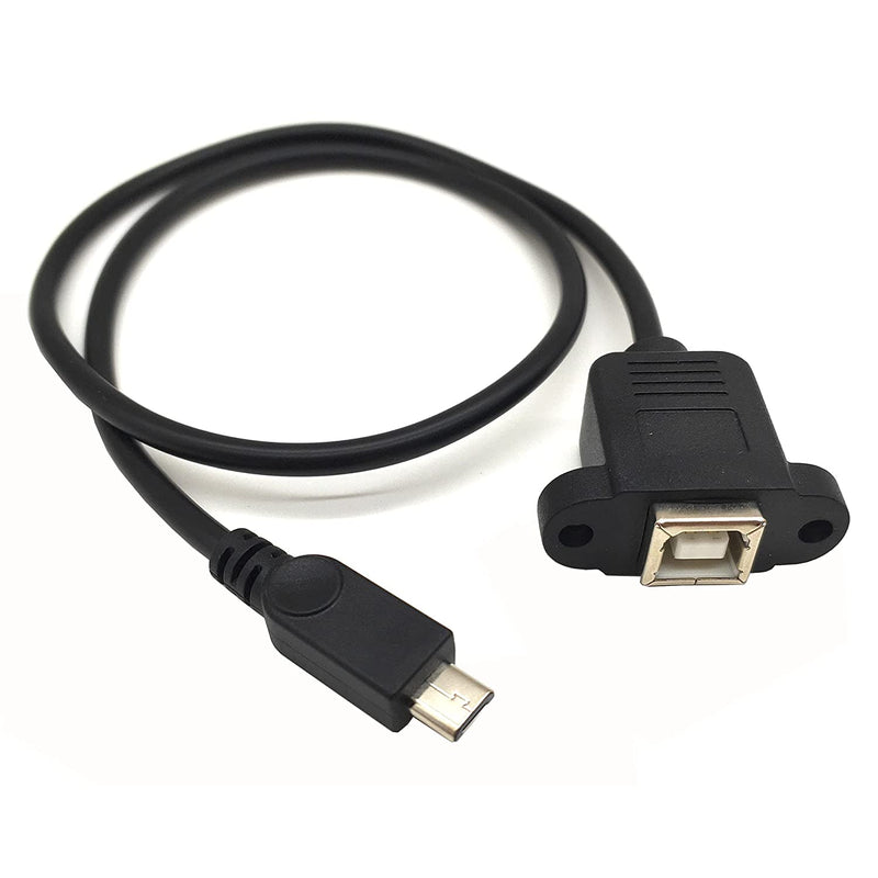 New Micro Usb 5Pin Male To Usb Type B Female Panel Mount Printer Cable Wi