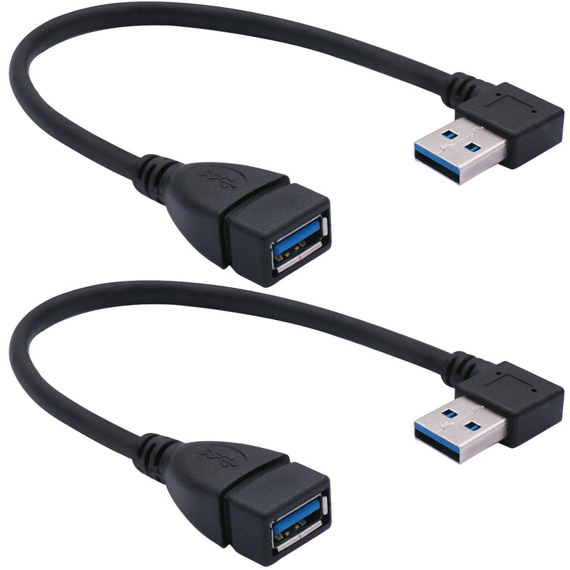 New 2Pcs Usb 3 0 Adapter Extension Cable Left Angle Type A 90 Degree Short
