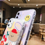 Lusamye Compatible With Iphone 13 Pro Max Case Cute Bear Cartoon Design Aesthetic Kawaii Korean Phone Case For Girly Women Iphone 13 Pro Max Rainbow Bear