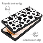 Lsl Compatible With Iphone 13 Pro Case Cow Print Cute Pattern Design Hard Pc Scratch Proof Soft Tpu Bumper Shock Absorption Anti Drop Protective Black Slim Square Phone Cover For Men Women Girls