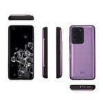 Toru Cx Pro Wallet Cover Designed For Galaxy S20 Ultra Case With Card Holder Strap Mirror Usb Adapter Purple