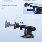 Xinfu Magnetic Phone Car Mount 360 Rotation Strong Magnet Cell Phone Holder For Car Dashboard Long Arm Strong Suctionfit Cell Phone Car Mount With Iphone 12 11 Pro Xs Max Se 8 10 9 Samsung S21 S20T