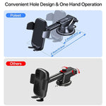 Poleet Car Phone Holder Mount Universal 3 In 1 Phone Holder For Car Cell Phone Holder For Dash Windshield Vent Car Phone Holder One Hand Operation Suitable With Iphone11Pro Max Xr Se Samsung Pixel
