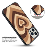 Ook Hard Case For Iphone 13 Pro Max All Round Shock Absorption Protection Cover With Brown Heart Design Tire Tread Anti Skid Wireless Charging Iphone 13 Pro Max Case For Girls Women
