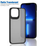 Hoilong Matte Designed For Iphone 13 Pro Case 2021 Anti Yellowing Technology Anti Fingerprint Anti Scratch Translucent Mil Grade Shockproof Protective Frosted Phone Case Black