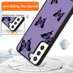 Lsl Compatible For Samsung Galaxy S22 Plus Case Cute Purple Butterflies For Women Girl Shockproof Bumper Hard Back Scratch Resistance Matte Black Cover For Galaxy S22 Plus