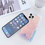 Kerzzil Cute Holographic Compatible With Iphone 13 Pro Max Square Case 2021 6 7 Inch Slim Colorful Glossy Soft Tpu Silicone Protective Durable Cases Cover For Women Girls Blue Purple