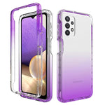 Bohefo Clear Case Compatible With Galaxy A32 5G Samsung A32 5G Case For Girls Women Cute Crystal Tpu Bumper Shockproof Protective Phone Case Cover For Samsung Galaxy A32 5G Purple