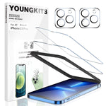 Youngkits 2 Pack Tempered Glass Screen Protector Compatible For Iphone Pro 6 1 Inch 2021 2 Pack Camera Lens Protector Case Friendly Protective Film 9H Hardnes Hd Bubble Free Scratch Resistant