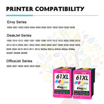 Ink Cartridge 61 Replacement For Hp 61Xl Combo Pack Used In Envy 4500 5535 Officejet 2620 4632 Deskjet 1050 1055 2510 2543 2544 3512 3056A 2546R Printers 2 Tri